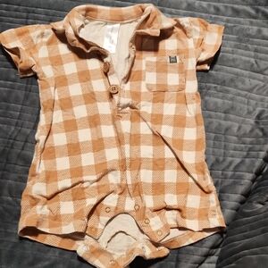 Brown Checkered Kids Bodysuit